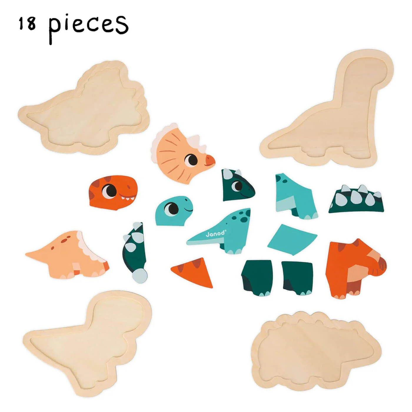 4 puzzles évolutifs en bois Dinos (2 à 5 pcs.) – Image 6