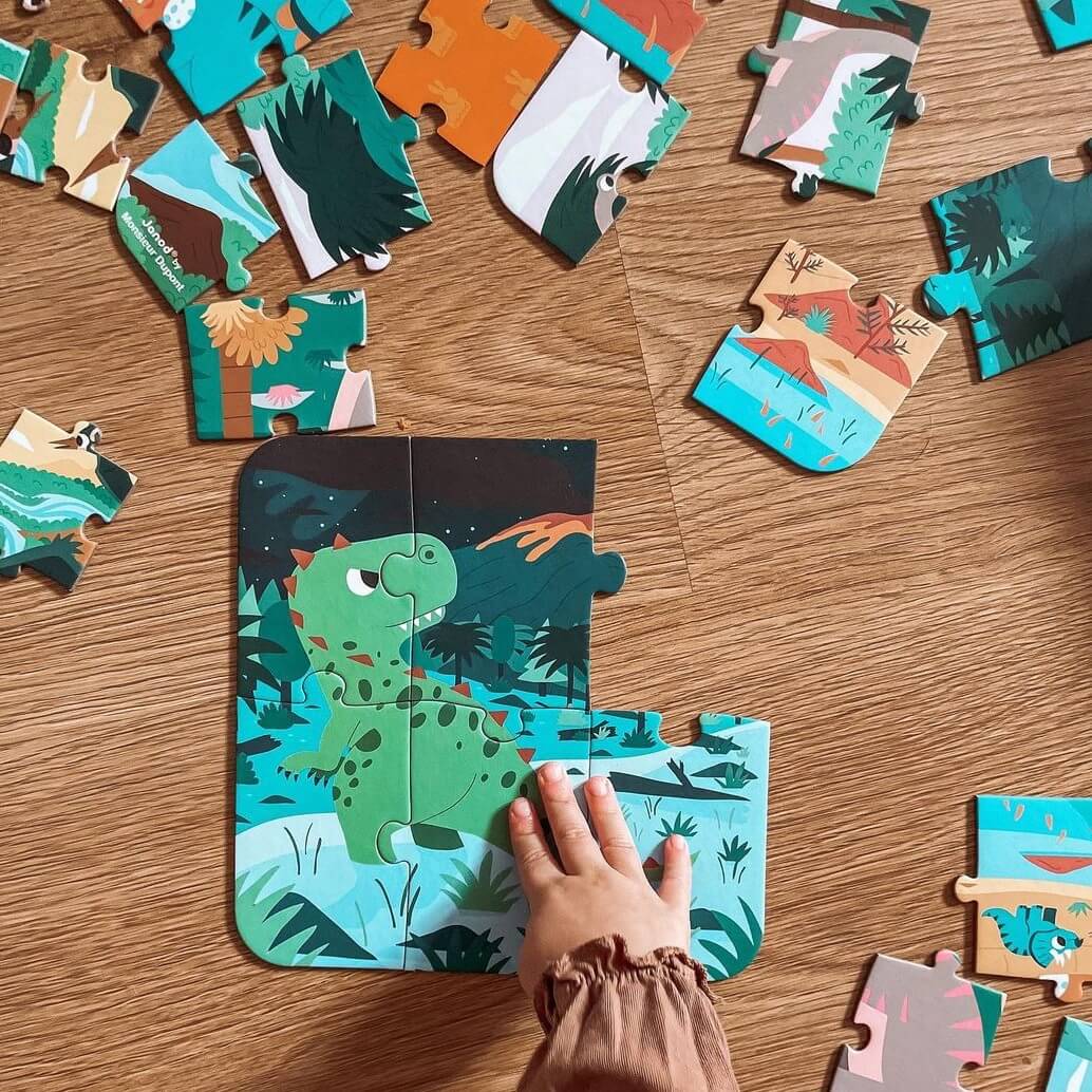 4 puzzles évolutifs - Dinosaures (6 à 16 pcs) – Image 3