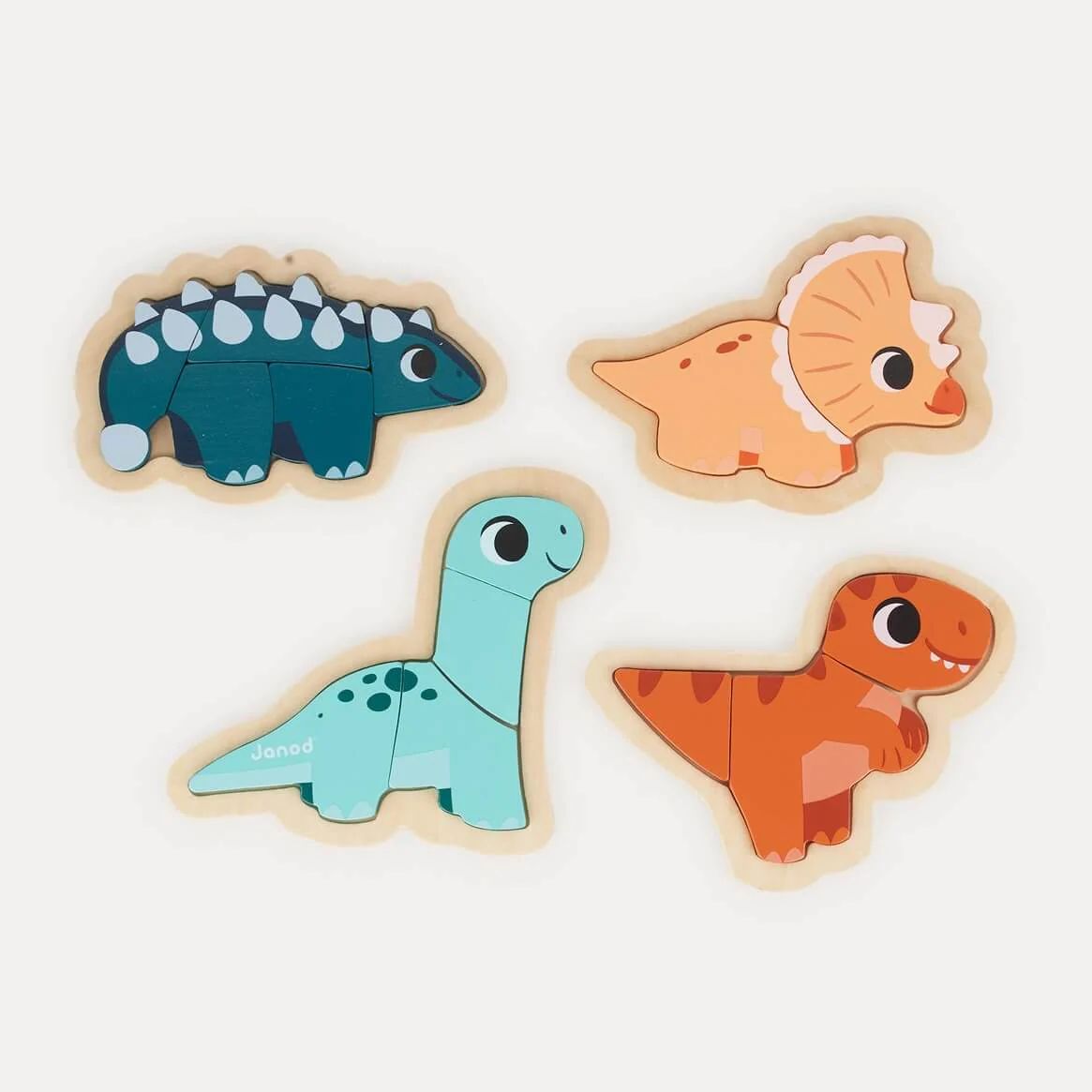 4 puzzles évolutifs en bois Dinos (2 à 5 pcs.) – Image 2