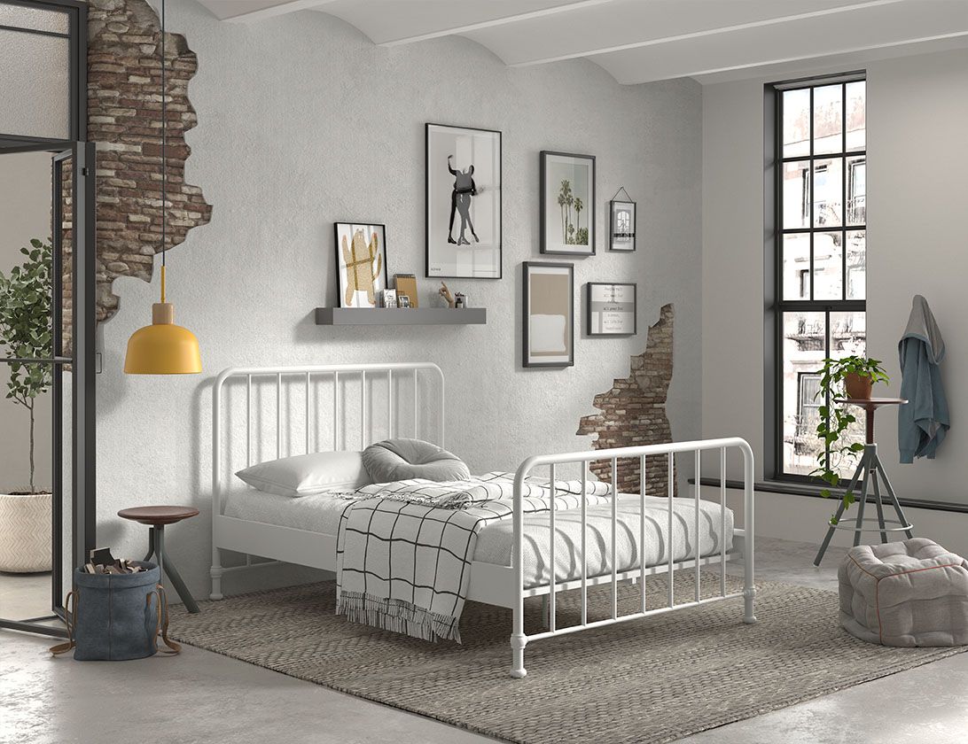 Lit BRONXX 140 X 200 cm Blanc – Image 4