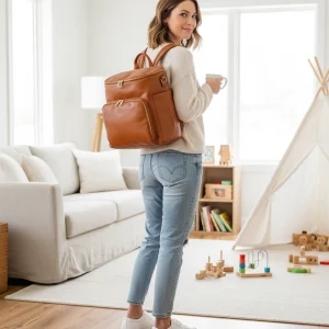 Ensemble Sac à Langer en Cuir