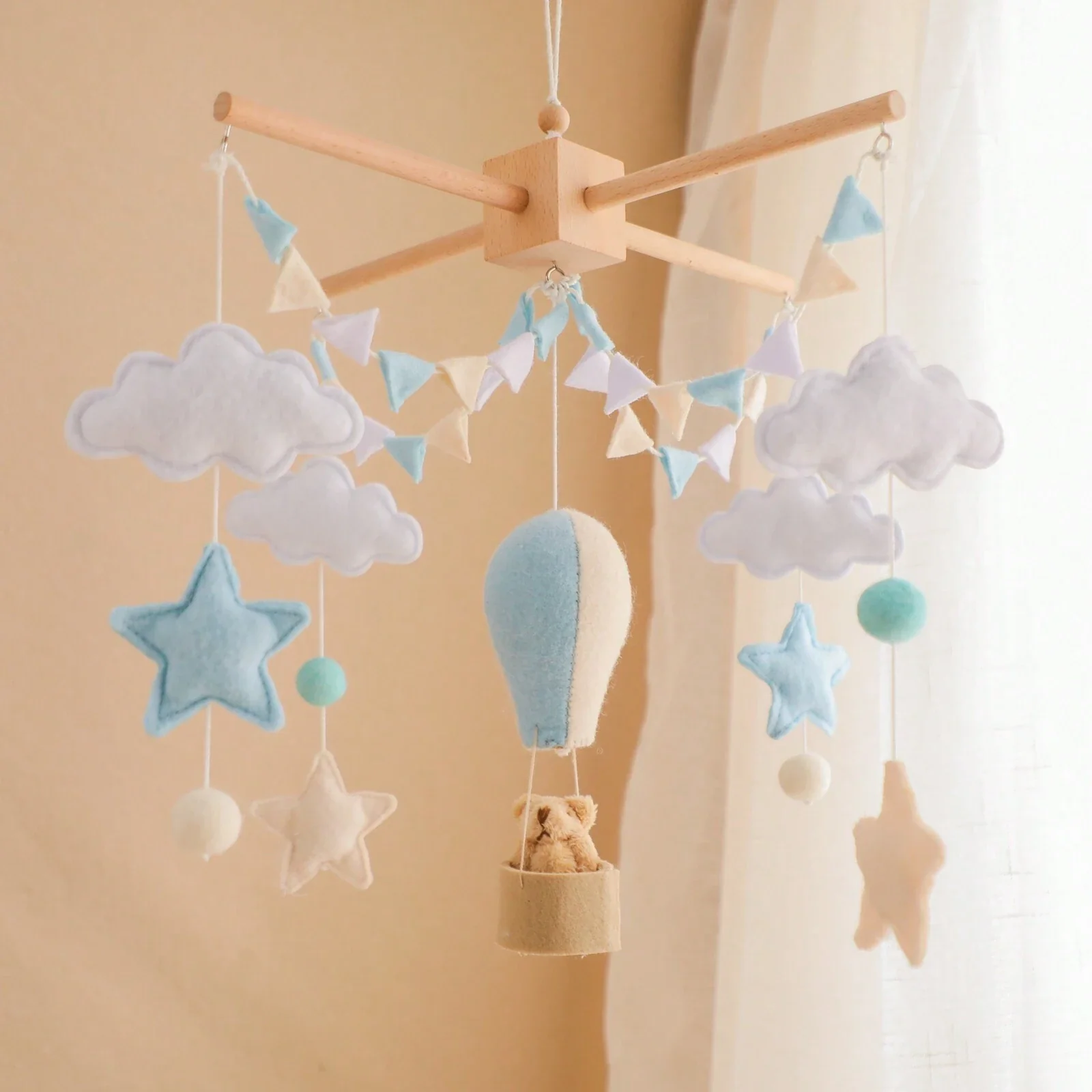 Mobile Bébé Montgolfière Bleu Ciel – Image 3
