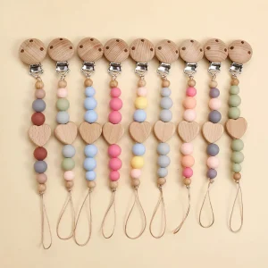 Attache Tétine Perles Petit Coeur