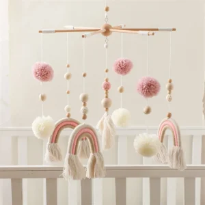 Mobile bébé Arc en Ciel Rose