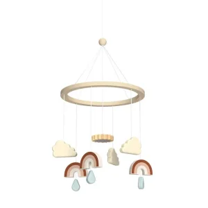 Mobile Pour Lit De Bébé Rainbow En Bois, Fsc 100 % - Caramel Mix