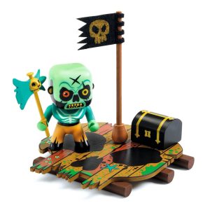 Figurine pirate Skullapic sur son radeau