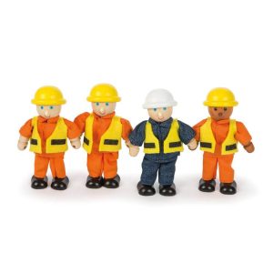 Figurines en bois d'ouvriers de chantier Tidlo