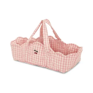 Couffin Souple Pour Poupée - Carreaux Rose Poudre
