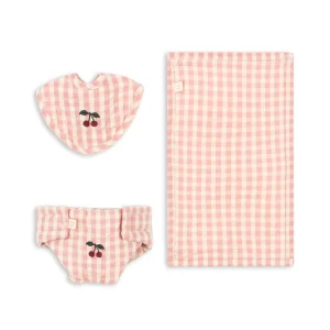 Ensemble De Chambre De Poupée - Carreaux Rose Poudre