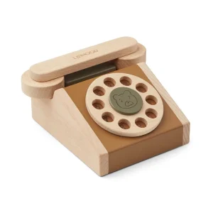 Selma Classic Vintage Téléphone En Bois - Caramel