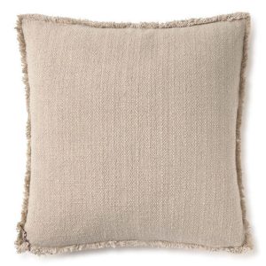 Coussin Carré Tissé Main Beige