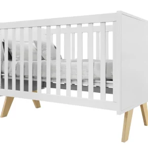 Lit Bébé MADAVIN Avec Pieds Multiplex Bouleau