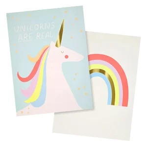 2 Affiches Arc-en-ciel Et Licornes