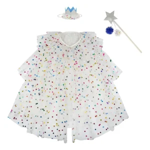 Cape en Tulle à Pointillés Brillants & Couronne et Baguette