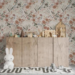 Papier Peint Chambre Enfant à Motif Répété  Unicorn Meadow - Crème