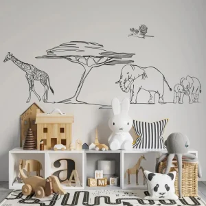 Papier Peint Chambre Enfant Safari À Pied