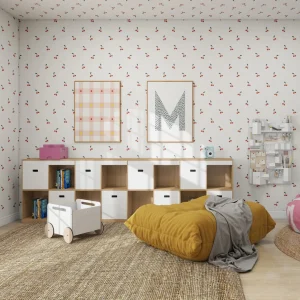 Papier Peint Panoramique Pour Enfants - À Motif Répété Cerises