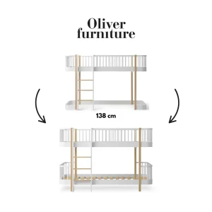 041771 - Kit De Conversion Original, Lit Mezzanine Mi-haut 138 Cm - En Lit Superposé Mi-haut, Blanc/chêne