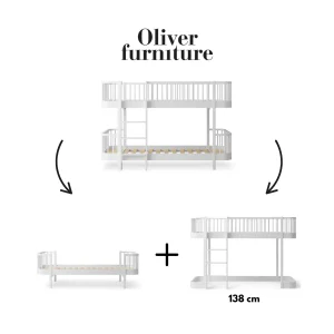 041772 - Kit De Conversion Original, Lit Superposé Mi-haut - En 1 Lit Et 1 Lit Mezzanine Mi-haut 138 Cm, Blanc