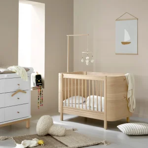 Lit Bébé Évolutif Wood Mini+ Avec Kit Junior Inclus, Chêne