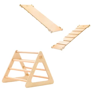Petit Triangle d'escalade + rampe-glissoire Pikler