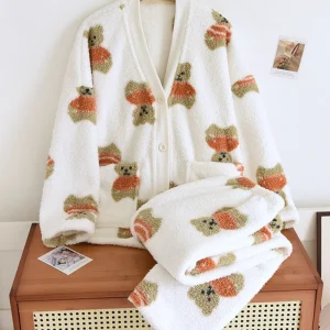 Pyjama Velours Motif Nounours