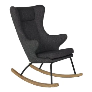 Fauteuil À Bascule Adulte De Luxe Noir