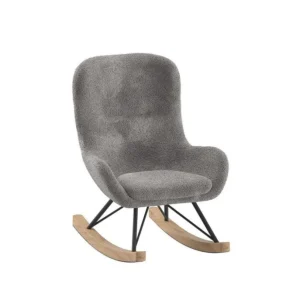 Chaise À Bascule Mini ROCKY Bouclé Anthracite