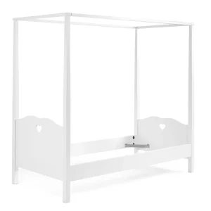 Lit à Baldaquin AMORI 90x200 cm Blanc