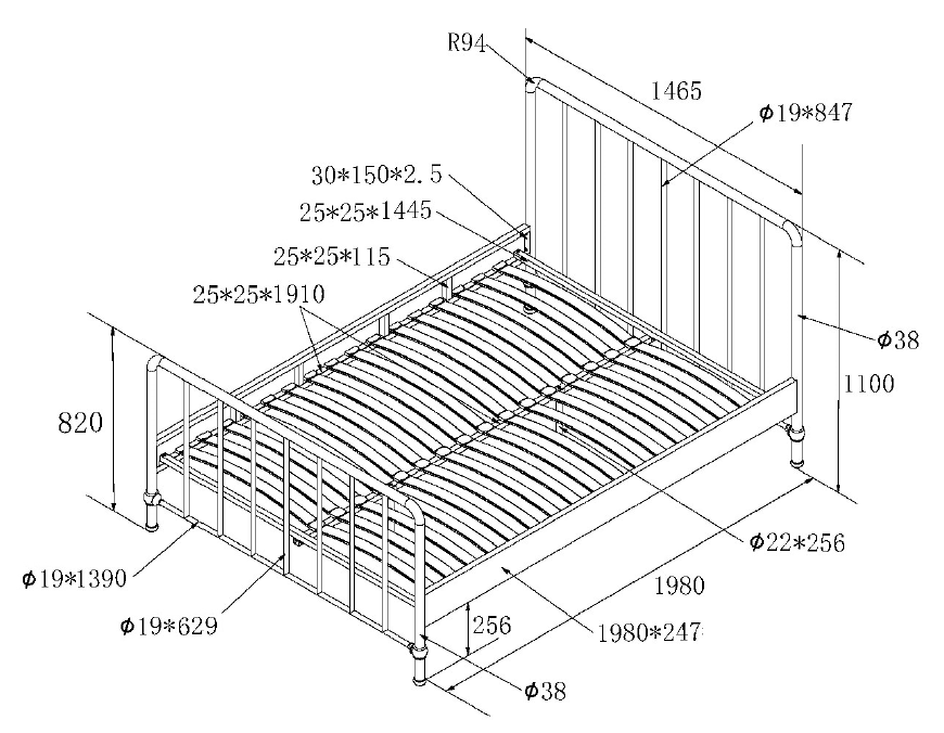 Lit BRONXX 140 X 200 cm Blanc – Image 5