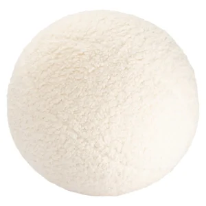 Coussin Boule Molletonné - Blanc Crème
