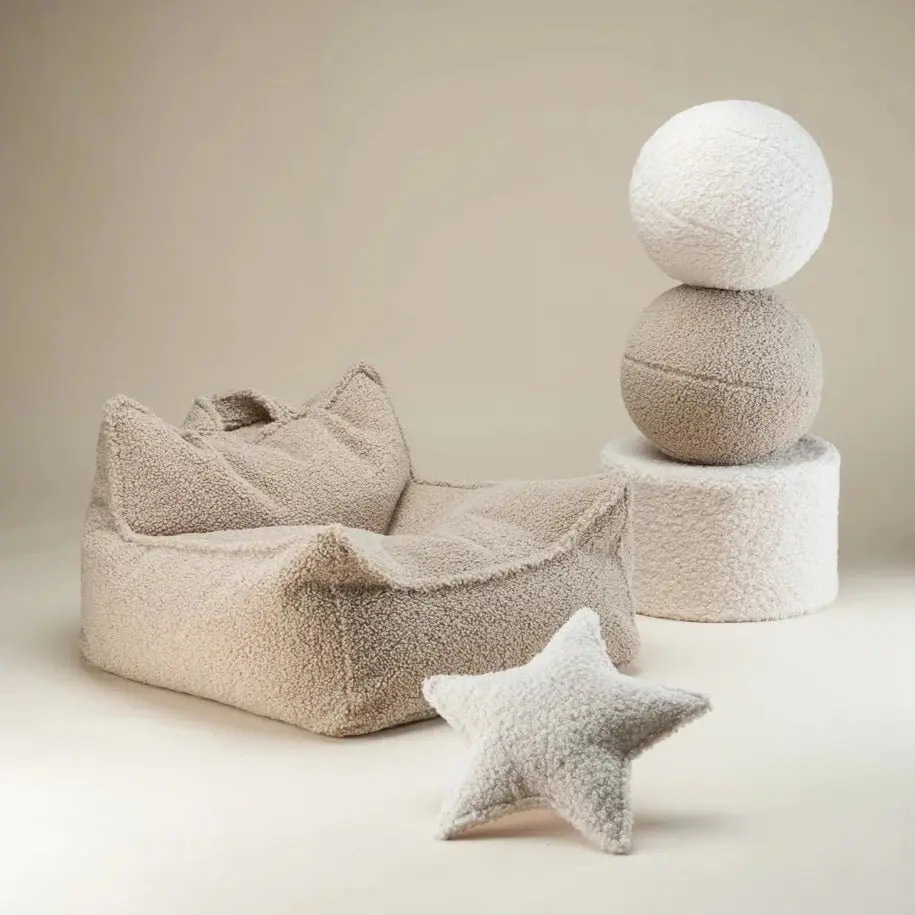 Fauteuil Pouf Biscuit Molletonné – Image 3