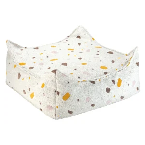 Pouf Carré Terrazzo - Marbre